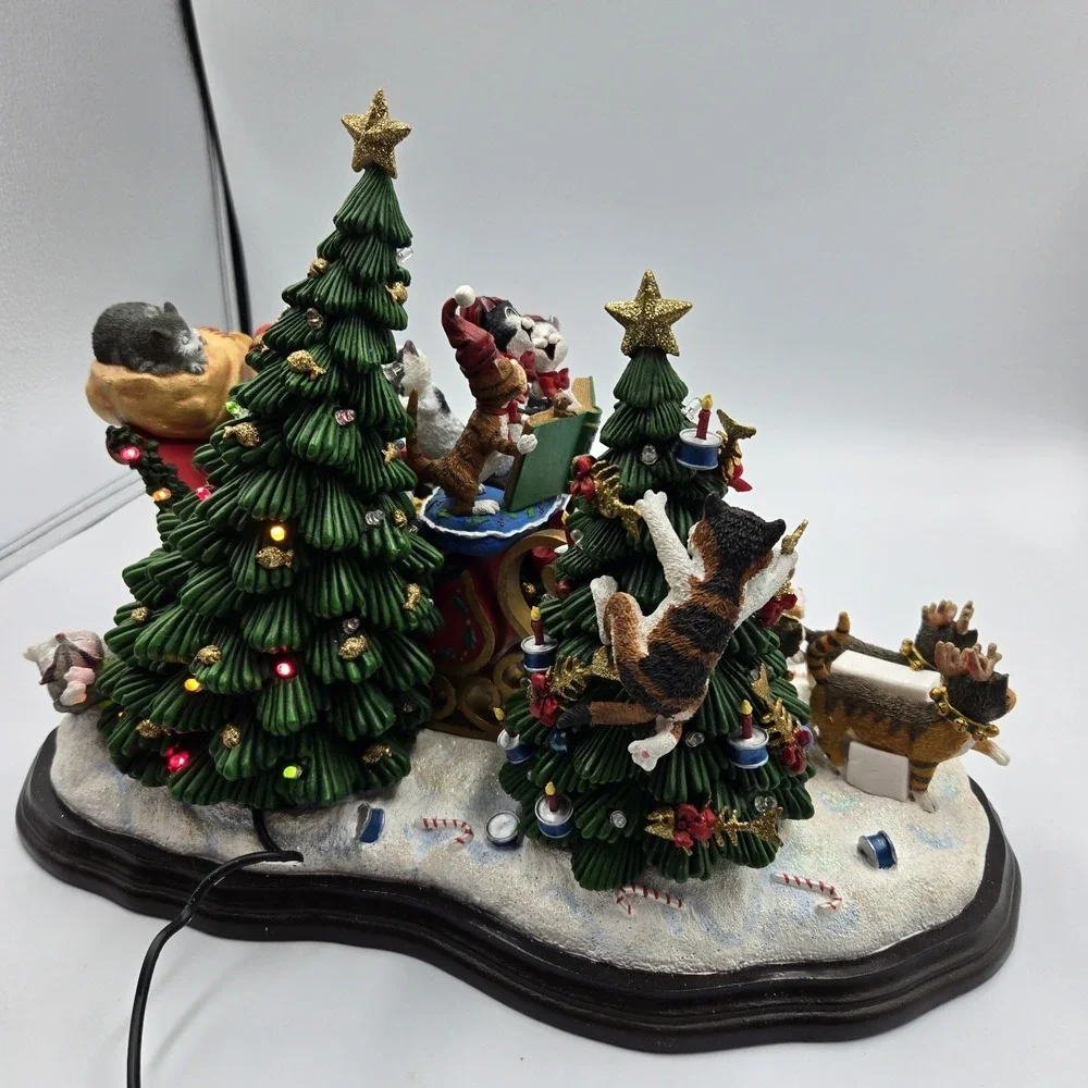 Vtg Danbury Mint Comical‎ Cats Christmas Sleigh Gary Patterson Rare Working HTF